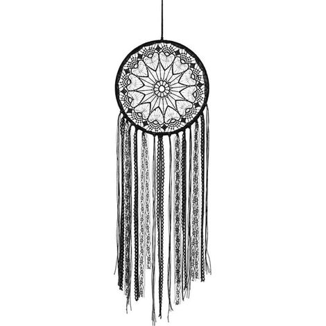 Handmade Black Lace Crochet Dreamcatcher, Large 26cm Wall Hanging Decoration (1/5)