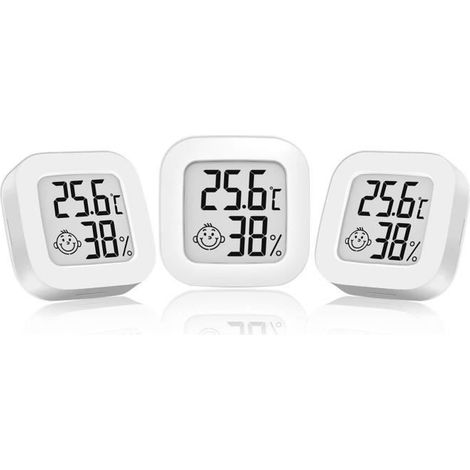 3 Pcs Thermometre interieur Hygromètre interieur Thermometre maison digital thermomètre intérieur pour Maison Entrepôt THERMOMETRE (1/5)