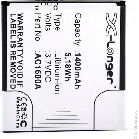 NX - Batterie téléphone, smartphone, GSM pour Archos 3.7V 1400mAh - AC1600A (1/3)