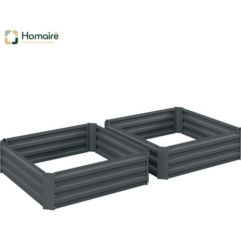 HOMAIRE Set de deux hauts béets en acier pour jardin, balcon et terrasse