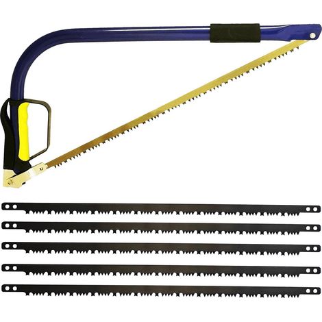 Dapetz ® 21-Inch Tapered Bow Saw Logs Trees Branches Finger Guard Garden Care Wood Saw with 5 Blades Perfect for Logs, Branches and DIY Projects (1/5)