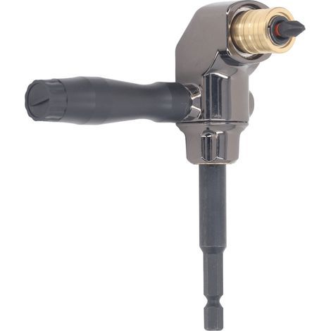 Adaptateur de Perceuse à Angle Droit en Acier allié au Chrome Vanadium, Fixation de Perceuse électrique à 90 Degrés avec Poignée, Connecteur Hexagonal, Boîte de Vitesses en Métal (1/5)