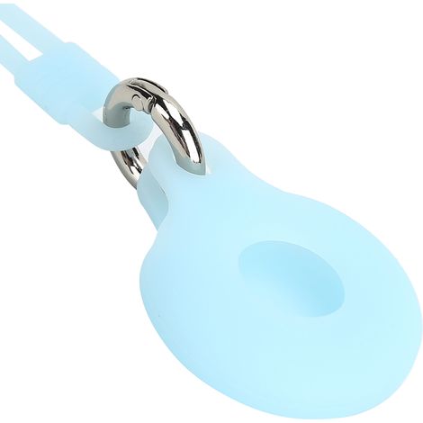 Étui de protection en silicone avec dragonne et anneau métallique pour traceur iOS - Bleu (1/5)