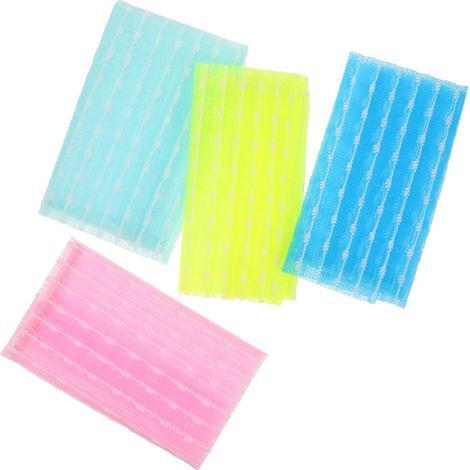 Ensemble de 4 serviettes bain INOOMP en nylon , serviette douche exfoliante pour le gommage du corps (1/5)