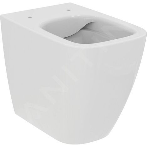 Ideal Standard – WC à poser pour personne à mobilité réduite – Sortie horizontale – Céramique blanche – RimLS+ sans rebord – Kit de montage inclus – T458101 (1/5)