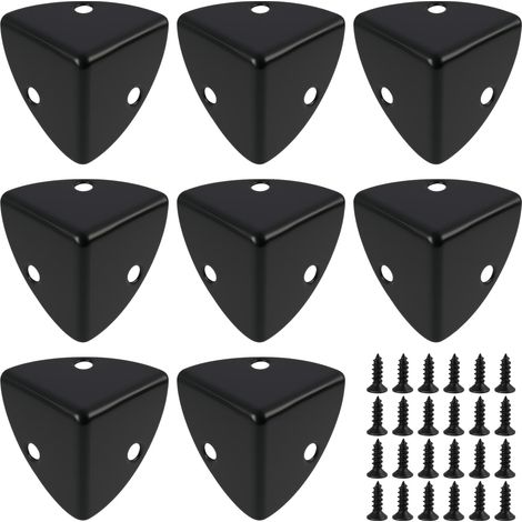 Protection Coin de Table en métal Noir 8 pièces – cornière d’Angle Aluminium 23×23×23 mm pour Meubles, boîtes, commodes, tiroirs – Anti-Chocs (1/5)