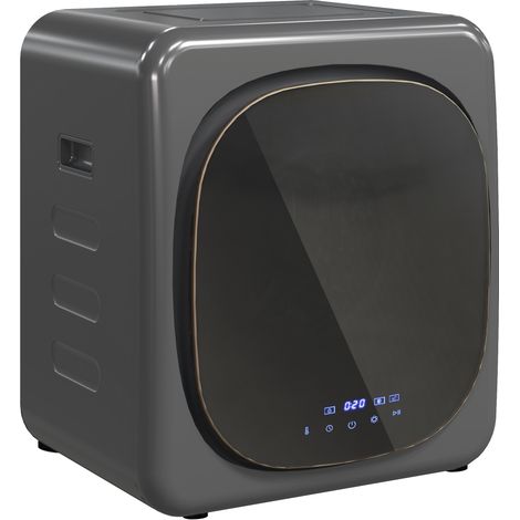 Wäschetrockner mit UV-Desinfektion, kompakte Bauweise, 4 kg Kapazität, Edelstahl, Grau