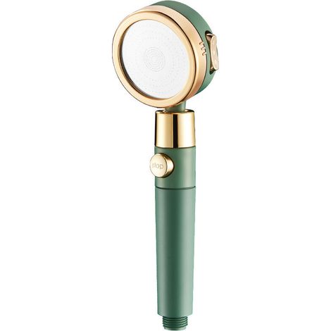 （Green）Shower Head, Water Saving Anti-Limescale Shower Head, High Pressure Handheld Shower for Bathroom with 3 Modes and Filter
