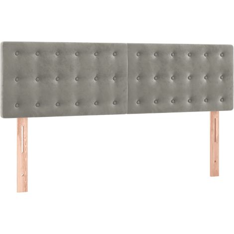 Maison Exclusive - Kopfteile Hellgrau 144x5x78/88 cm Samt