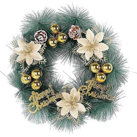 Décorations de Noël, guirlandes de Noël, couronnes de Noël, couronnes de Noël pour porte d'entrée (1/5)