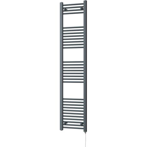 Zennor - Anthracite Electric Towel Rail H1800mm x W400mm Straight 500w Standard (1/3)