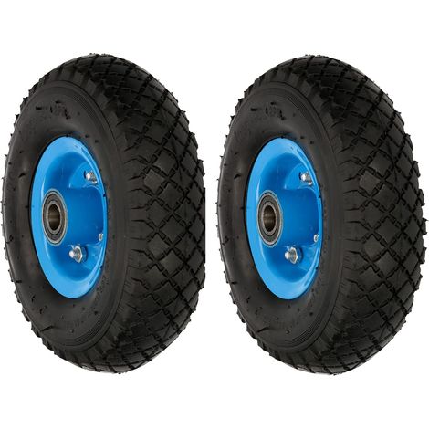 KOTARBAU Lot de 2 roues de transport 260 x 85 mm 3.00-4 Renforcées 4PR Roue complète avec essieu (1/5)
