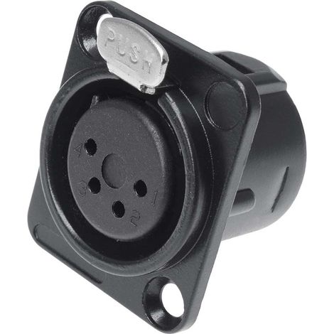 RS PRO-Connecteur XLR Femelle Droit 4 voies Montage panneau, placage Argent ( Prix pour 1 ) (1/2)