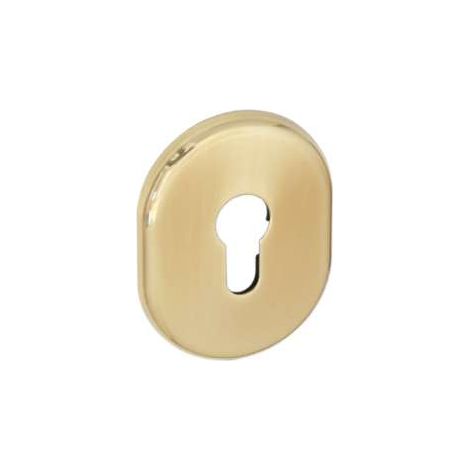 Bocchetta per blindate foro yale in ottone lucido 80 x 60 mm