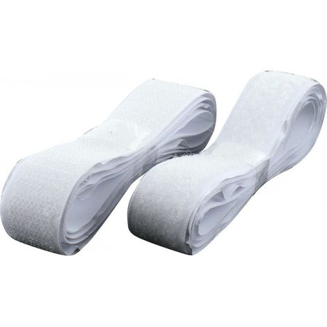 Cinta adhesiva de velcro blanca