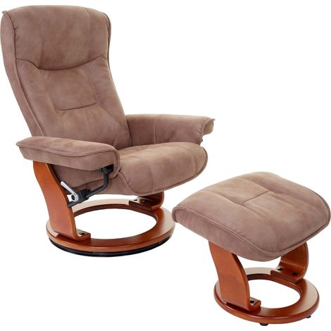 [NEUWERTIG] MCA Relaxsessel Halifax, Fernsehsessel Hocker, Stoff/Textil 130kg belastbar antikbraun, honigfarben
