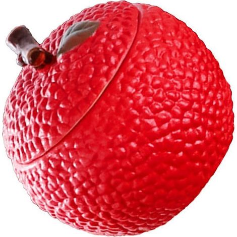 Boîte à thé multifonctionnelle en céramique rouge, en forme de litchi, compatible avec tous les types de rangement. (1/5)