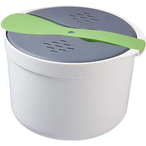 Cuociriso multifunzione da 2 litri per microonde – per pasta, riso, quinoa, verdure e ramen – Verde