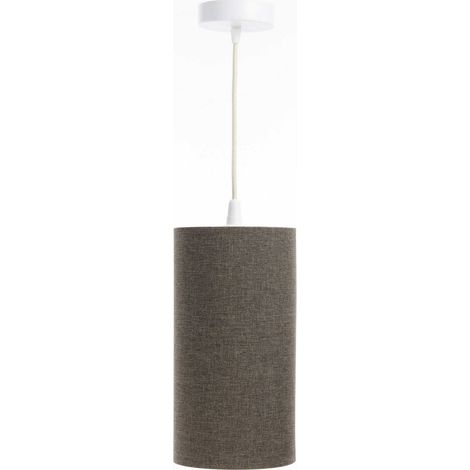 Suspension bohème en lin naturel effet rotin ambiance chaleureuse - Ø 15 cm - H20 cm (1/5)