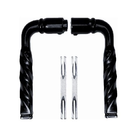 Deco Fer Forge – Poignée carrée 115mm en aluminium éproxy noir – Section 7mm – Pour ferronnerie et projets de portail