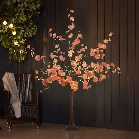 Lámpara de Árbol 150 cm con 245 Luces LED y Base Decoración Navidad para Interiores y Exterior Naranja (1/5)