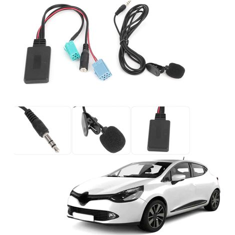 6Pin Adaptateur Radio Bluetooth Voiture Adaptateur AUX-in stéréo avec Microphone Adapté pour Renault Clio Espace Megane Scenic( 6Pin) (1/5)