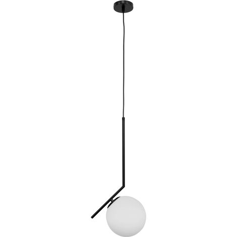 Suspension boule en verre opale E27 noir et blanc PELOTA - EDO Solutions (1/5)