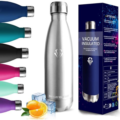 Gourde Isotherme - 750ML - Gourde Inox sans BPA Sport Étanche, , Bouteille Isotherme, Processus de revêtement en Poudre, Bouteille pour Running, Bureau, École (1/5)