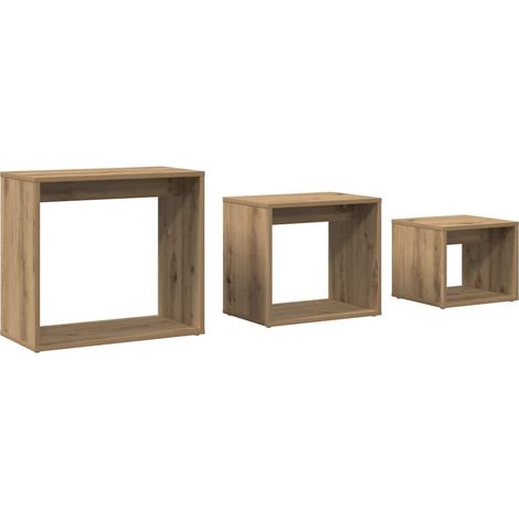 Maison Exclusive - Mesas apilables 3 pzas madera contrachapada co