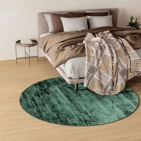 Tapis en viscose Chester - Viskosetapis - 190x190cm, Round - 100% Viscose - Tufté main - Vert de mer (1/5)