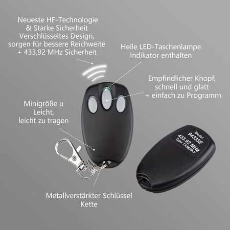 Lot de 2 émetteurs de porte de garage portatifs de remplacement pour Chamberlain Liftmaster Motorlift 94335E 84335E ML700 ML500 ML850 Merlin+ C945 C840 Security+ 433,92 MHz