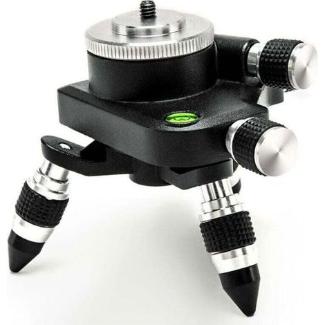 Trépied adaptateur de niveau laser - MICH - Alliage d'aluminium - Filetage 1/4" et 5/8" - Base rotative 360° (1/4)
