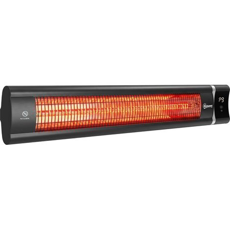 Outsunny calefactor por infrarrojos para terraza 3000 w, de pared con ip65, 9 niveles de calor, temporizador 24 h, control táctil/remoto, pantalla led (1/5)