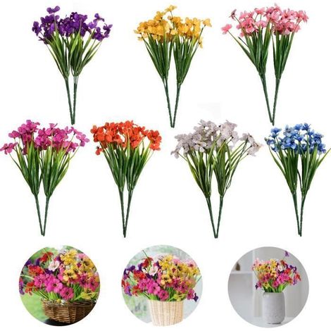 KLVGTIFS PU14 Artificielles Fleur extérieur intérieur, Fleur en Plastique Plantes de Verdure Résistantes aux UV (1/4)