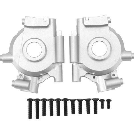 Boîte de vitesses avant en alliage d'aluminium pour voiture RC, résistante à l'usure, haute résistance et anti-corrosion, pour Losi Baja Rey 1/10, couleur argent. (1/5)