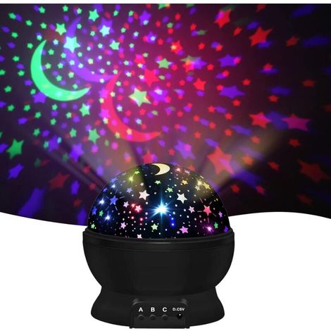 Projecteur D'étoiles LED Veilleuses pour Enfants 1-10, Pprojecteur Étoile Rotatif à 360°, 8 Couleurs 3 Modes D'éclairage pour Chambre Enfant LED Lampe Décorative Cadeaux Aanniversaire Noël pour 2-9