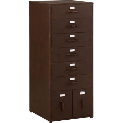 Meuble de Rangement en Métal "Bade" 101cm Marron (1/5)