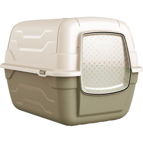 Georplast Rototoilet WC mit Filter und Spülhebel, Öffnung nach oben, 50 x 40 x 40 cm – Beige / Blau / Grün (1/3)