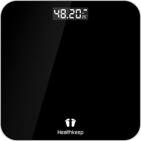 Balance Pese Personne Électronique, Pese Personnes de Haute Précision avec Affichage par LCD, Design Fin, poids Max. 180 kg/ 400lb Noir (1/5)