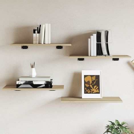 Bücherregal-Bretter 4 Stk. Sonoma-Eiche 60x30x1,5 cm (1/5)
