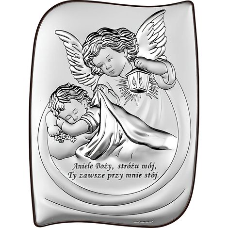 Tauf-Andenken Silber Taufbild mit Schutzengel 6473S 9,5 x 13 cm (1/5)