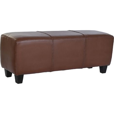 Banquette Teck Cuir 120X41X46 Marron (1/5)