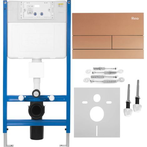 REA VORWANDELEMENT FÜR WC  T BRUSH COPPER + DRÜCKPLATTE T (1/5)