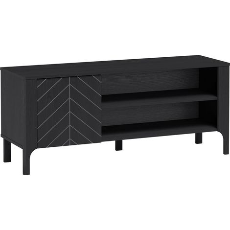 Meuble TV Mavtoru 107, Noir, Le nombre de portes: 0, Nombre de tiroirs: 0, 135x58x41cm (1/5)