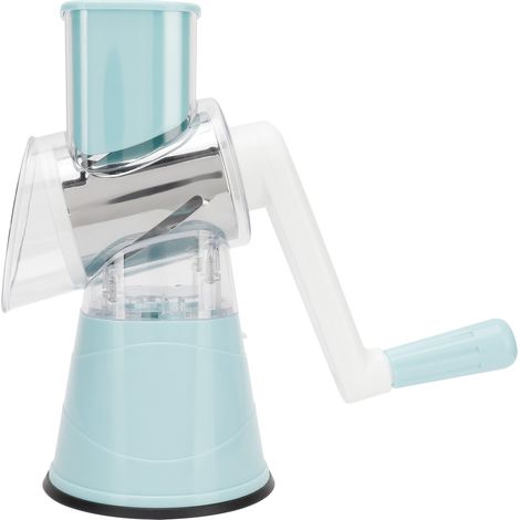 Râpe à légumes manuelle rotative, outil de découpe pour légumes, accessoire de cuisine bleu (1/5)