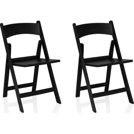 Chaise de jardin / Chaise pliante Travano 1 (Lot de 2 / 2 chaises) plastique noir hjh LIVING (1/2)