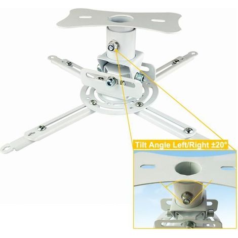 360 Degrée Support de Projecteur Montage au Plafond Outil de Fixation Universel avec Support de Pendaison 13cm Max.20KG (1/4)