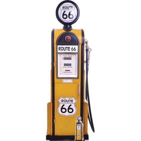 Figurine en carton Route 66 pompe à essence américaine vintage 194 cm
