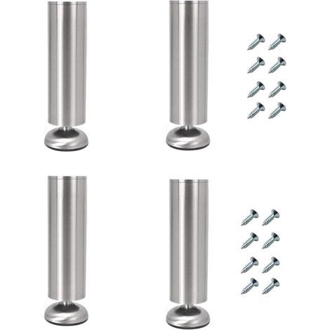 AIDUCHO Set mit 4 verstellbaren Möbelfüßen, 35 cm lang, extra dick, aus Edelstahl, Möbelfüße für Couchtische, TV-Ständer, Badezimmerschränke (1/4)