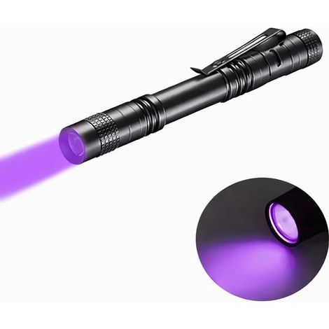Lampe torche UV 395 nm – Détecteur d'urine ultraviolet pour chiens et chats – Stylo lampe UV avec clip – Lampe UV compacte pour la détection de fluorescence et de scorpions (1/5)